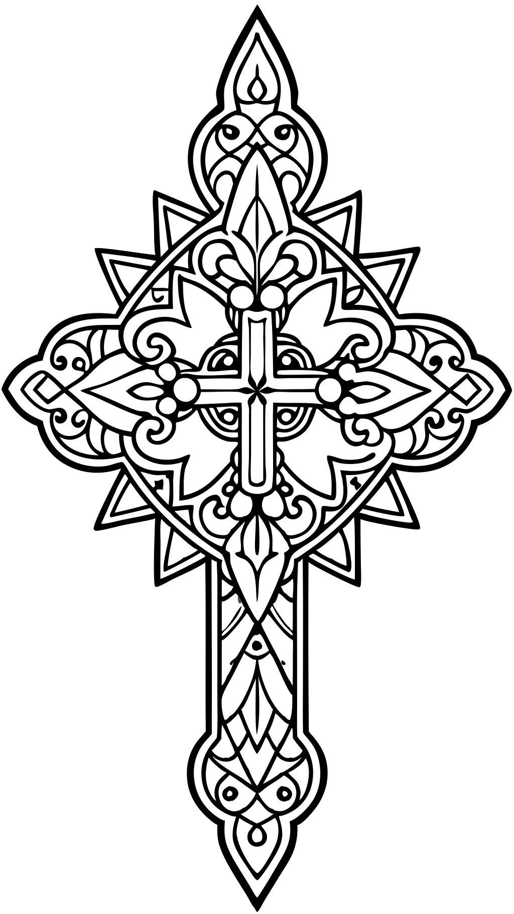 coloriage de croix fantaisie